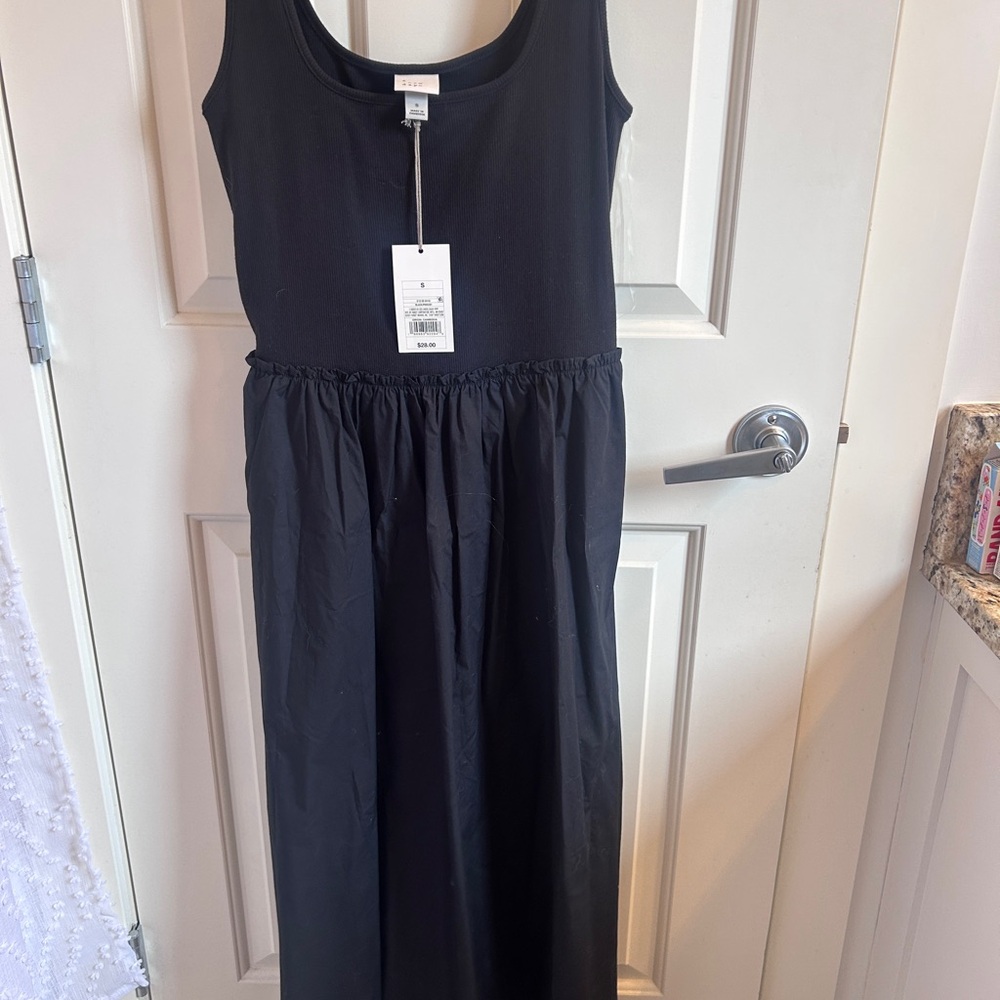 Black poplin Maxi Dress from target size s